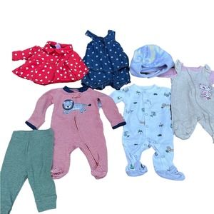 Carters Girls Baby Clothes Bundle 0-3 Months Onsie Dress Leggings Hat